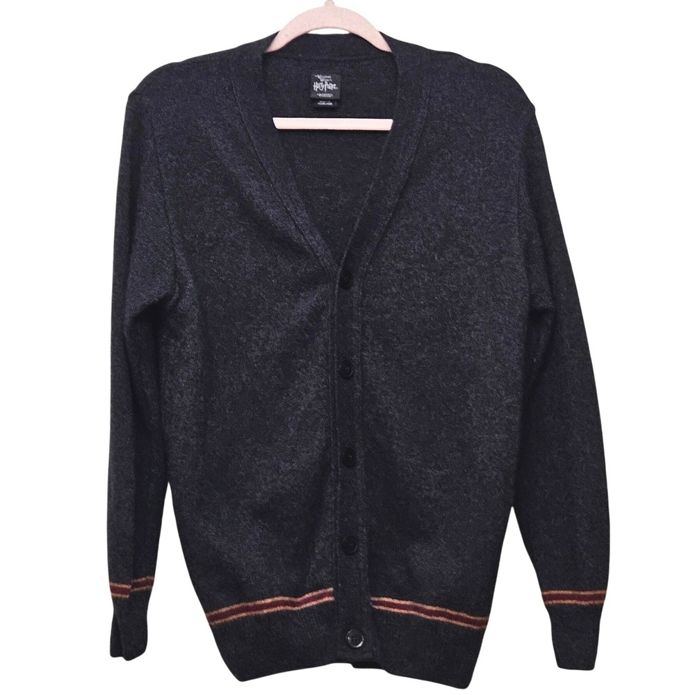 Harry Potter Universal Studios Scotland Wool Cardigan Sweater Grey Knit Womens M